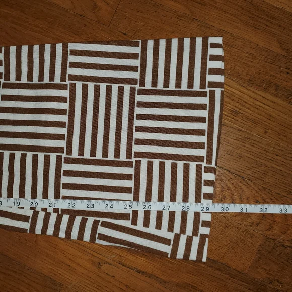 Versona Brown and White Linen/Rayon Pants - Picture 8 of 9